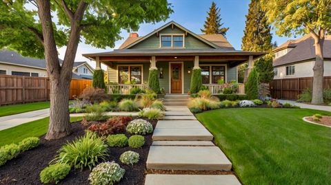 Front-yard landscaping and stonework with fresh curb appeal in Newport, Oregon