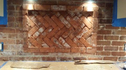 Detailed brick masonry restoration work in Lincoln County, Oregon