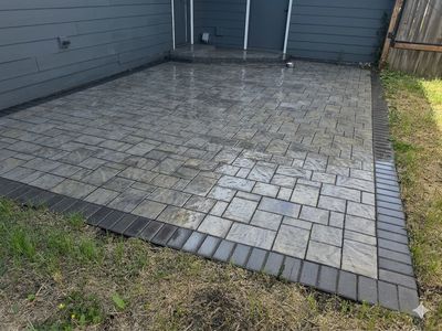Interlocking paver patio installed in Newport, Oregon